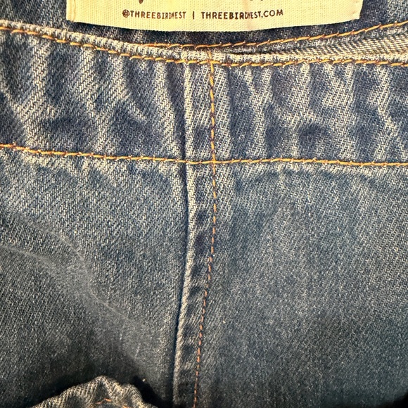 Three Bird Nest Blue Denim Overalls - Picture 3 of 11
